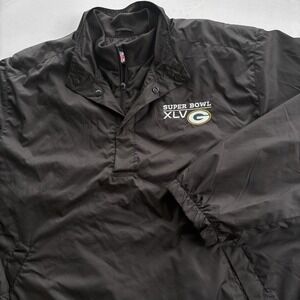 Green Bay Packers‎ Super Bowl XLV NFL Pullover Jacket Black Men's XXL